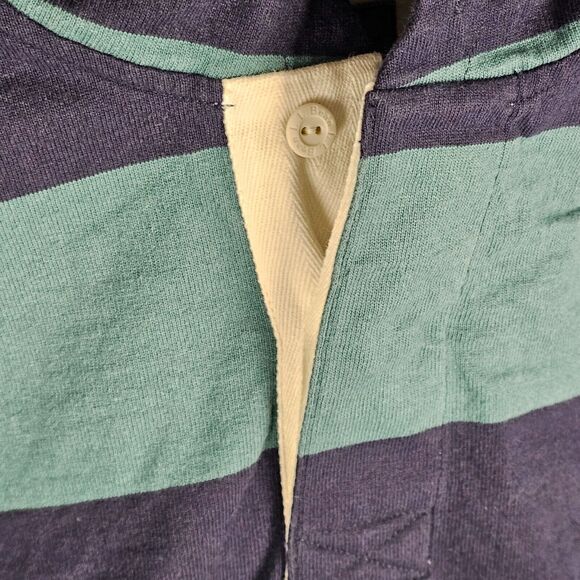 LL Bean Hoodie Sweatshirt Striped Rugby Polo Pullover Men’s Medium Traditional - Picture 6 of 10